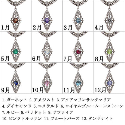 喜平チェーン 大粒 天然石 紋章 ペンダント メンズ 選べる誕生石 mens pendant necklace diamond 10金 18金 プラチナ シルバー 喜平 ダイヤモンド ネックレス