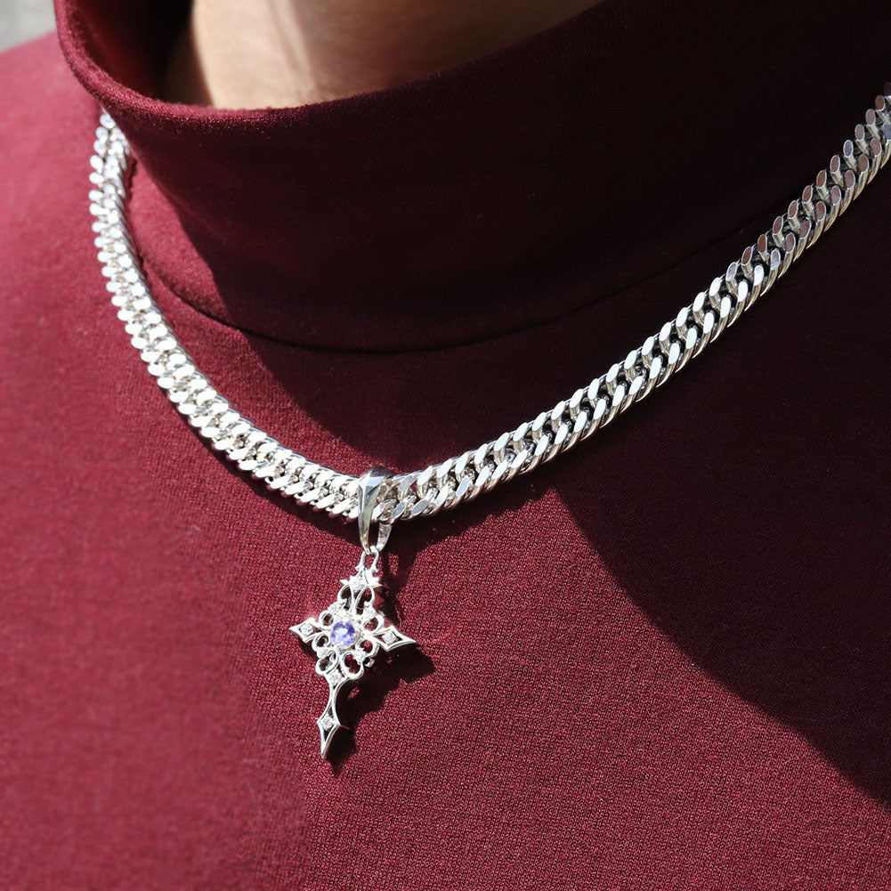 クロス 十字架 ペンダントトップ メンズ 喜平100g用 選べる誕生石 ペンダント 大粒 天然石 mens pendant top head croee birthstone K10 K18 PT900 SV925