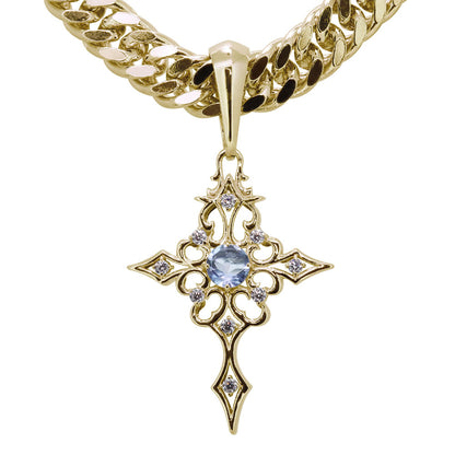 クロス 十字架 ペンダント メンズ 喜平100g用 選べる誕生石 ネックレス 大粒 天然石 mens pendant necklace croee birthstone K10 K18 PT900 SV925